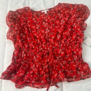 Strom Red Floral Women's Blouse